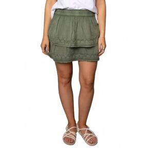 NEW RD STYLE nele layered pull on skirt in moss